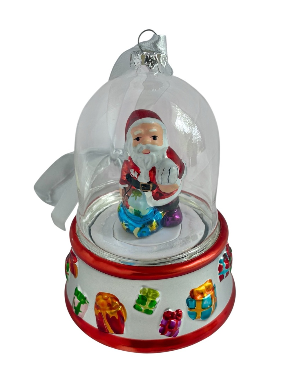 Vintage Mr. Christmas Musical Glass Ornament Works We Wish You A Merry Christmas